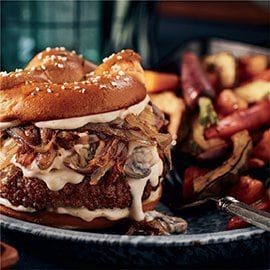 Hamburger fondue au fromage