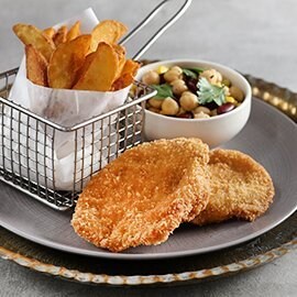 Poulet pané doré et Salade aux trois haricots Poulet pané doré et Salade aux trois haricots