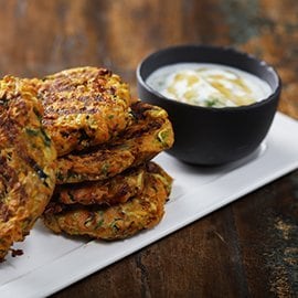Zucchini Fritters with Yogurt Sauce Zucchini Fritters with Yogurt Sauce