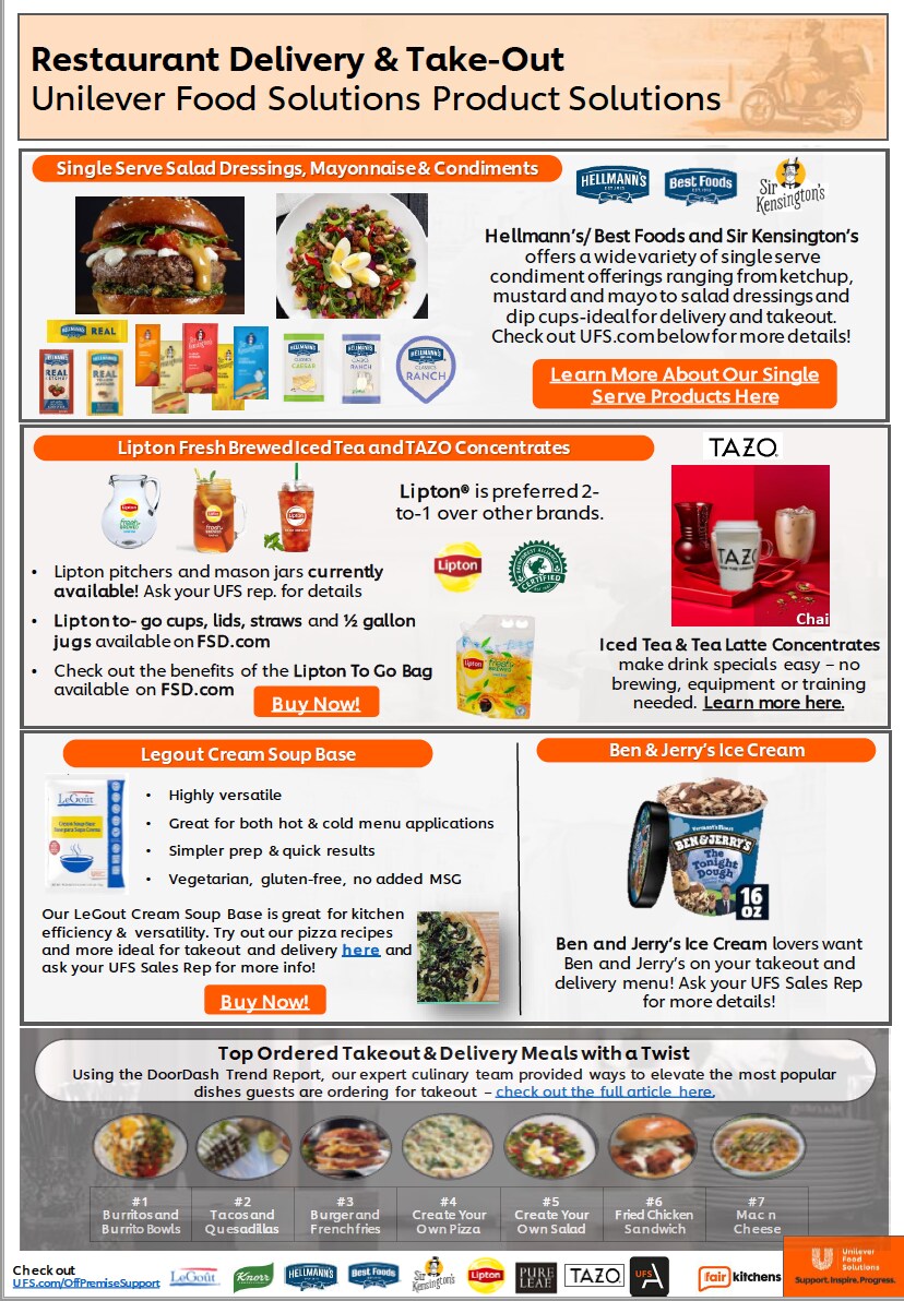 5 Star Delivery and Takeout with UFS Product Solutions 5 Star Delivery and Takeout with UFS Product Solutions